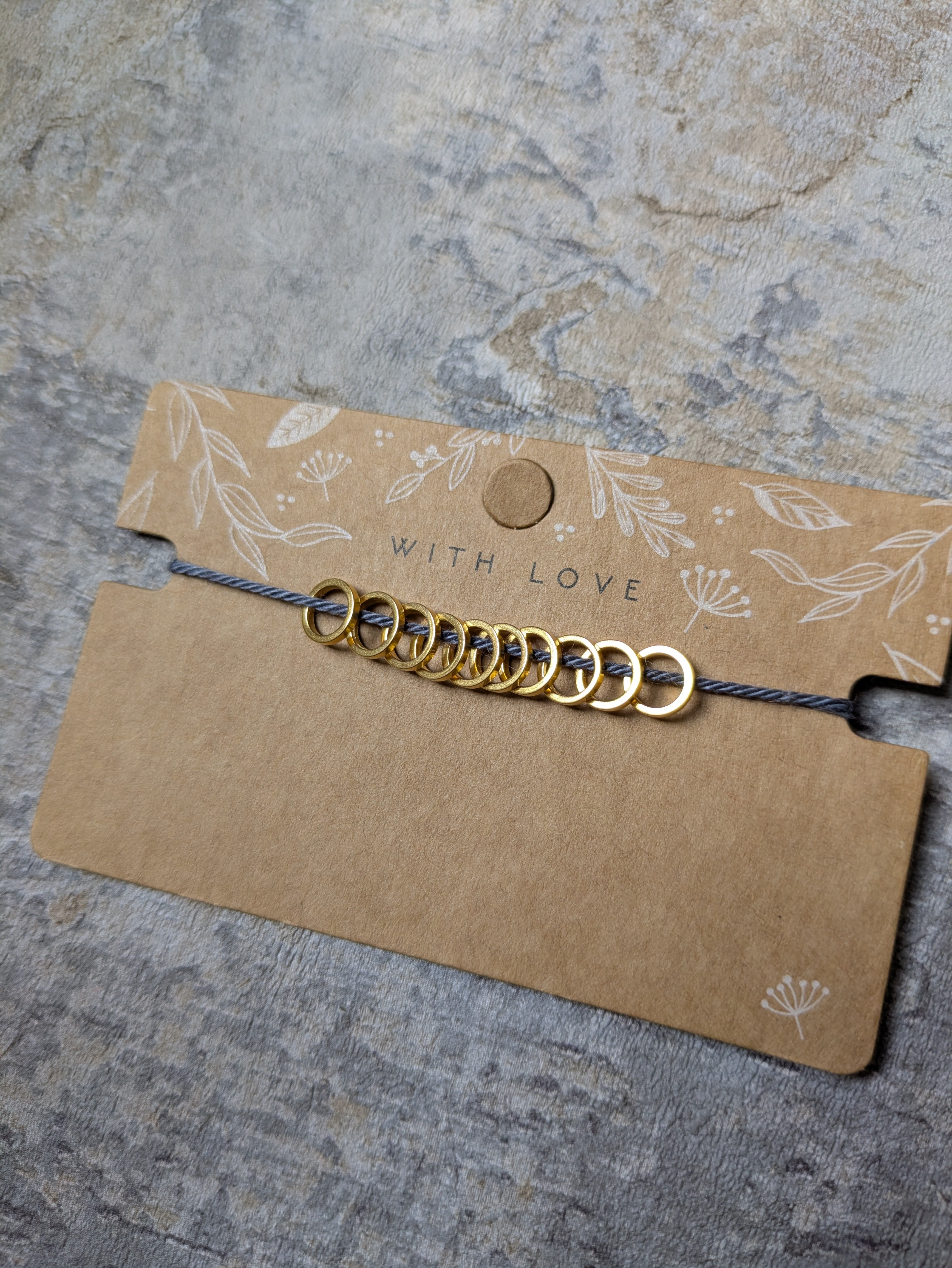 Small Circular Stitch Markers - Silver & Gold