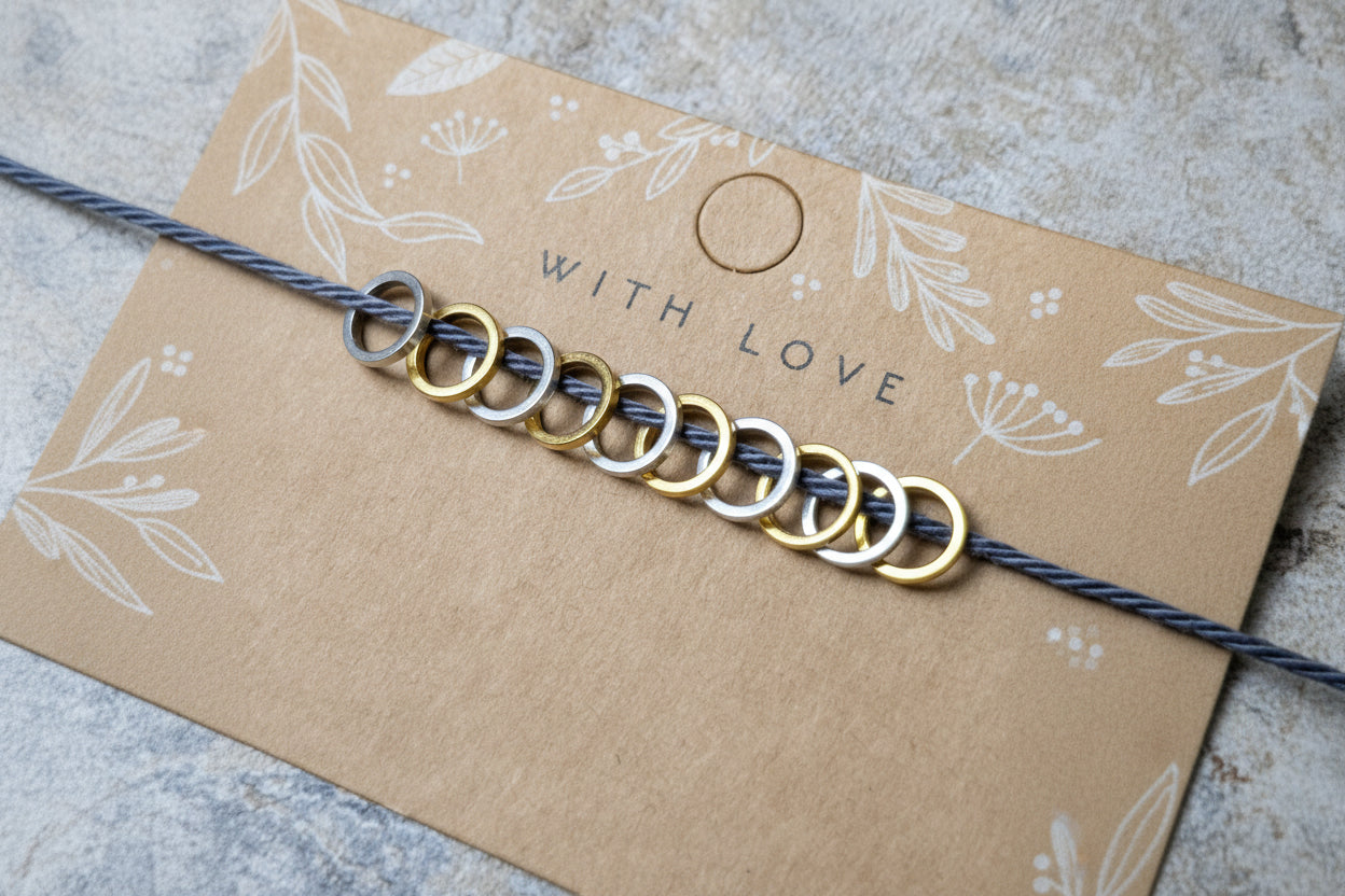 Small Circular Stitch Markers - Silver & Gold