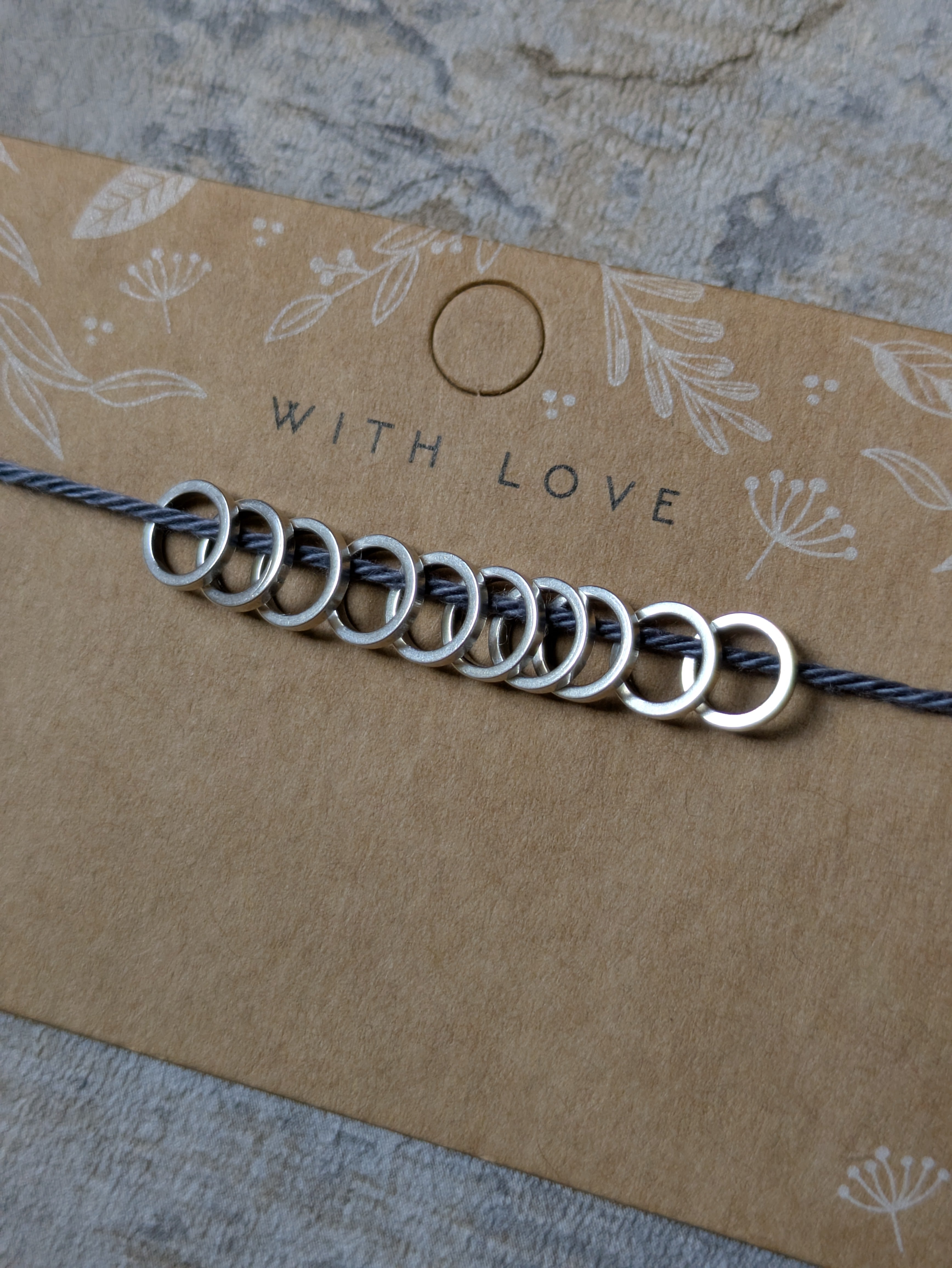 Small Circular Stitch Markers - Silver & Gold