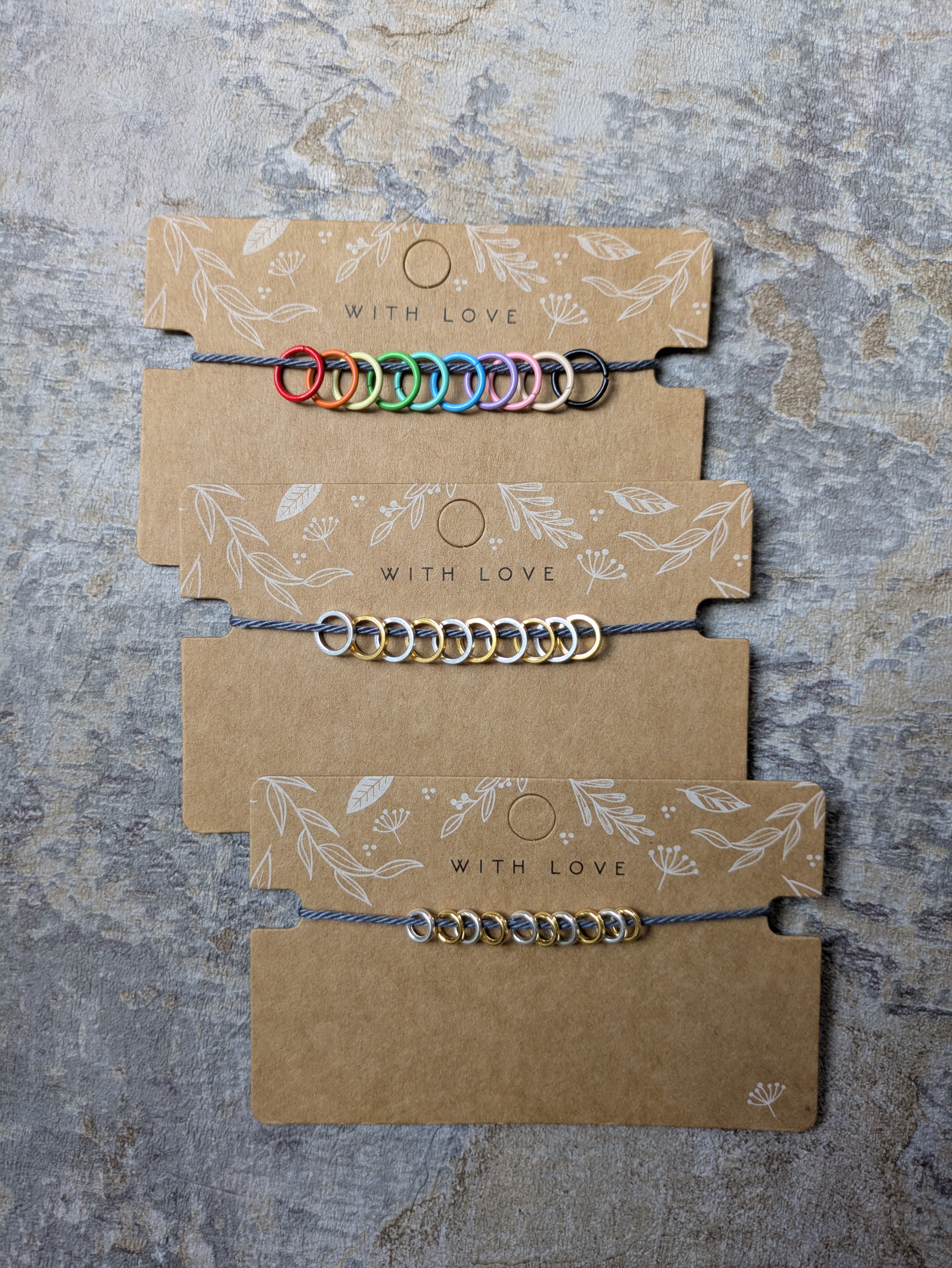 Small Circular Stitch Markers - Silver & Gold