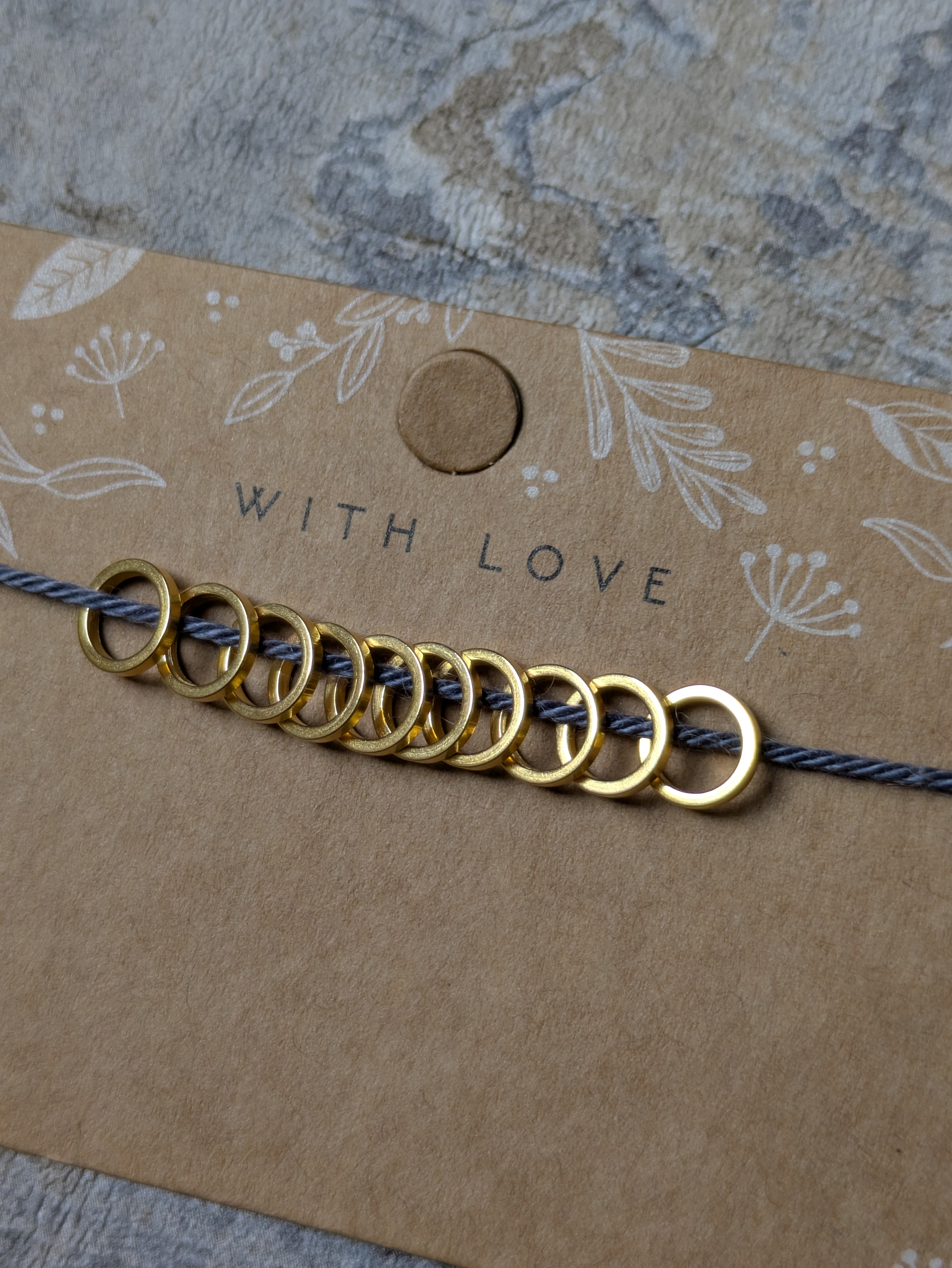 Small Circular Stitch Markers - Silver & Gold