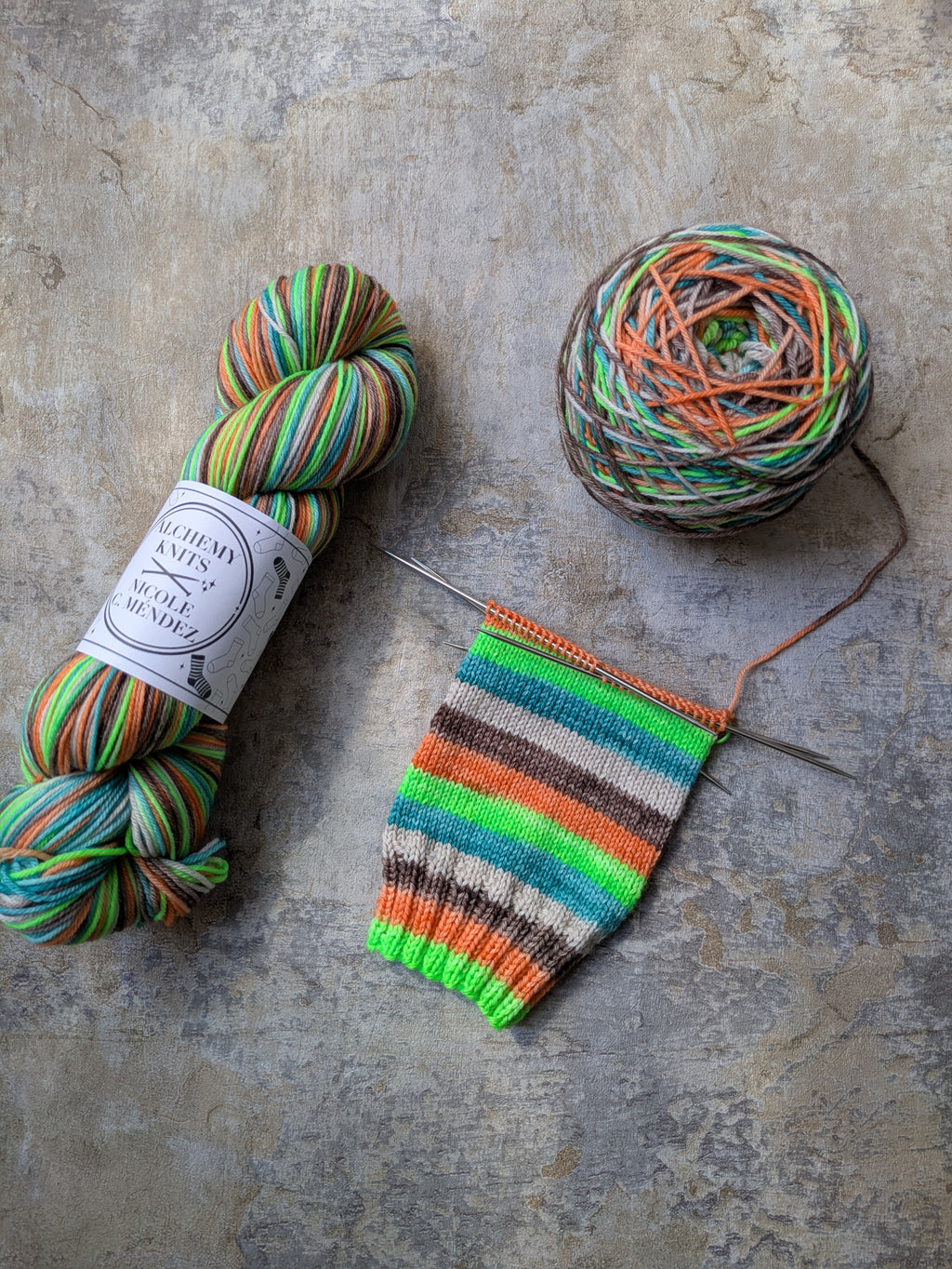 Self-Striping Sock Yarn - Herbology (dyed by Nicole C. Méndez)