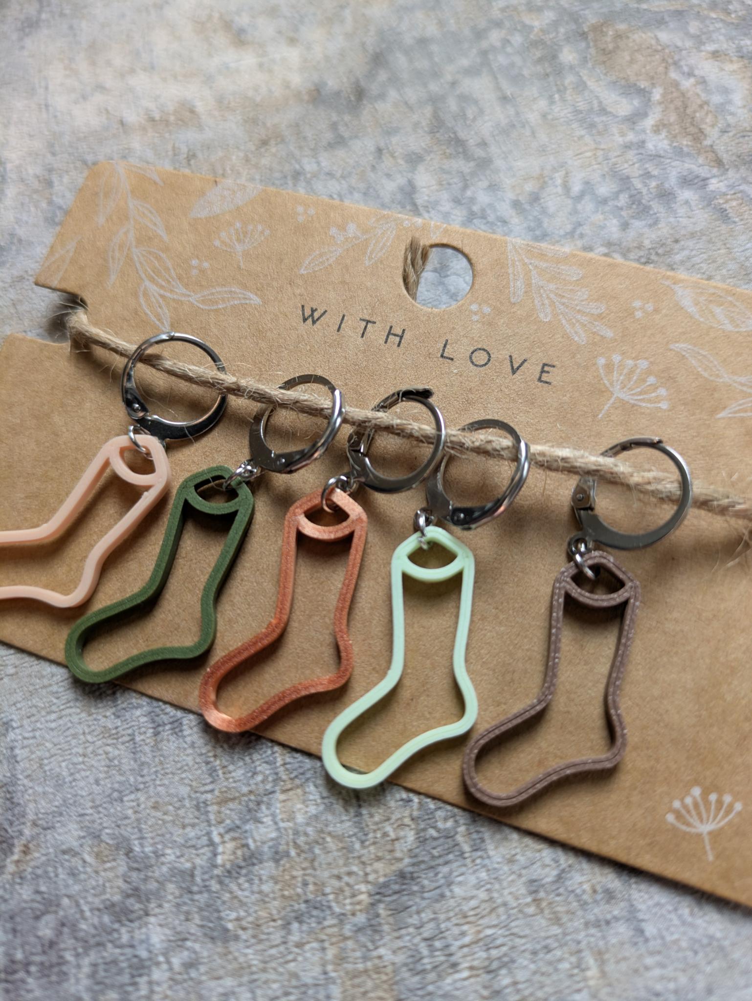 Sock Stitch Markers - Botanical