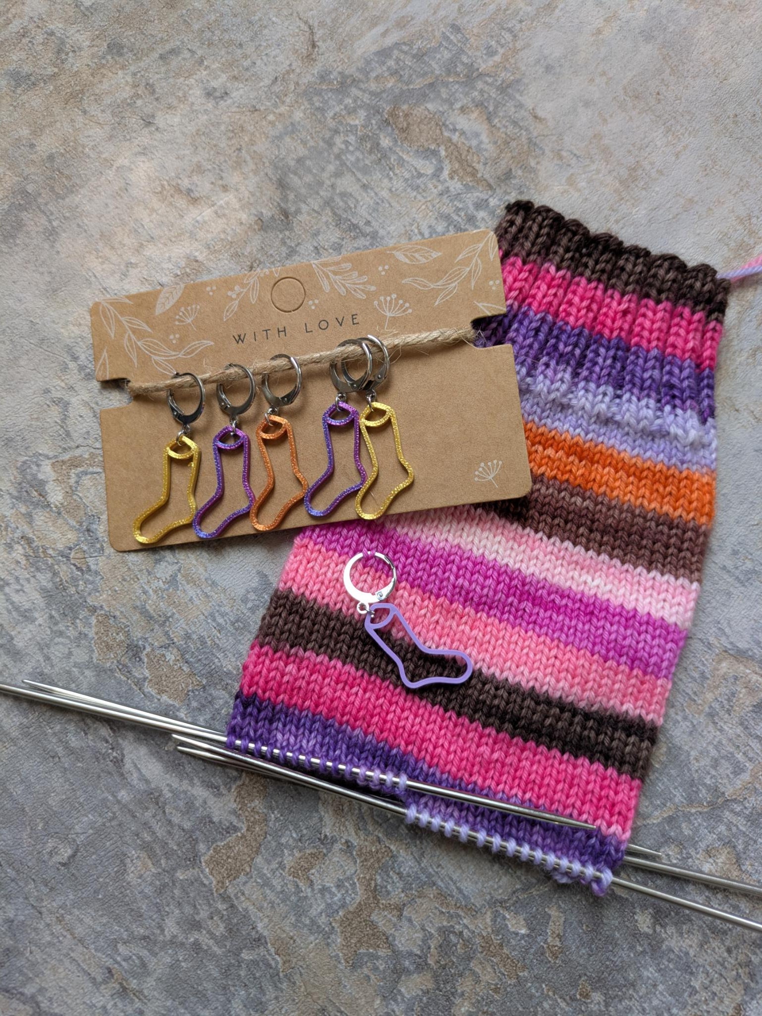 Sock Stitch Markers - Sparkle