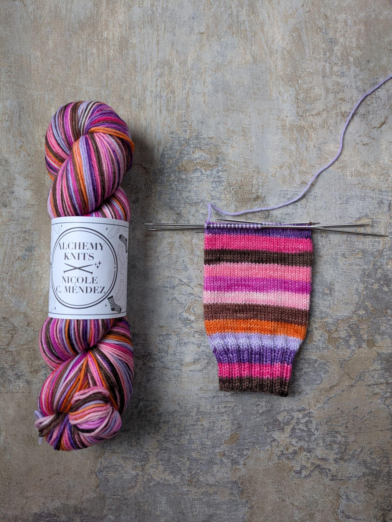 Self-Striping Sock Yarn - Spellbook PRE-ORDER (dyed by Nicole C. Méndez)