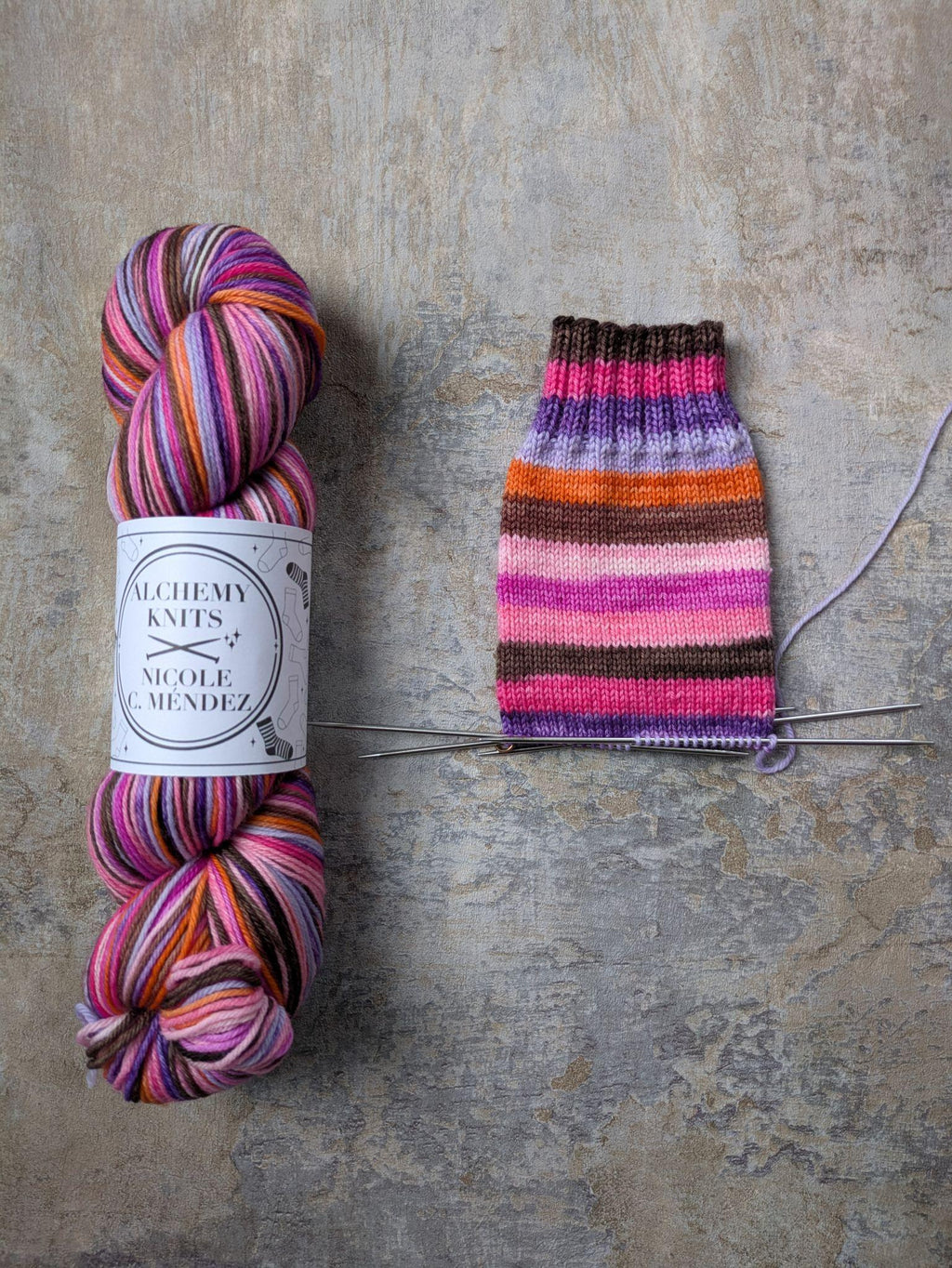 Self-Striping Sock Yarn - Spellbook PRE-ORDER (dyed by Nicole C. Méndez)