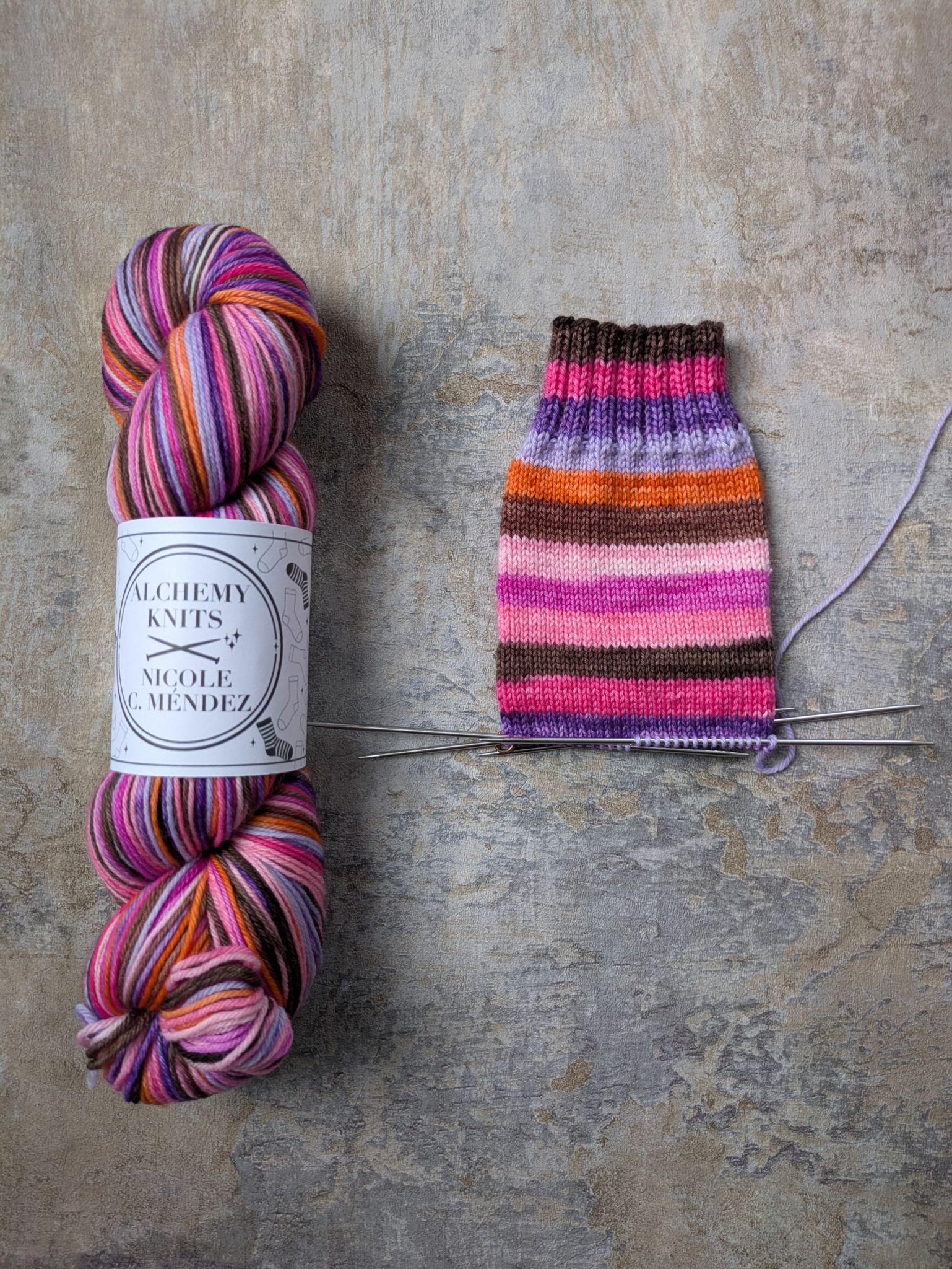 Self-Striping Sock Yarn - Spellbook PRE-ORDER (dyed by Nicole C. Méndez)