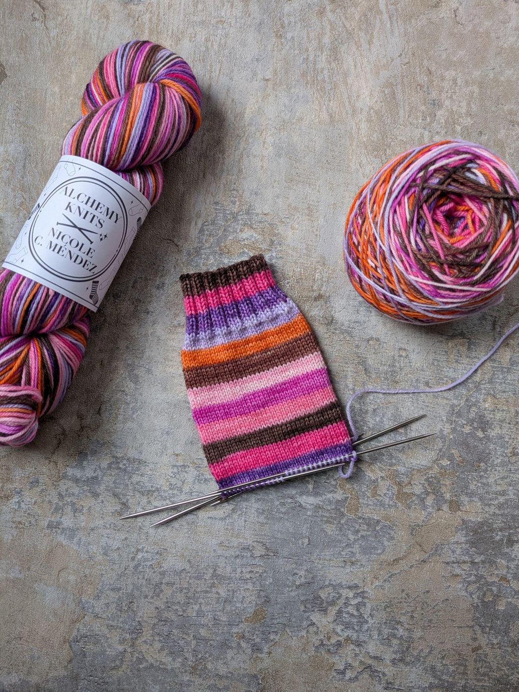 Self-Striping Sock Yarn - Spellbook PRE-ORDER (dyed by Nicole C. Méndez)