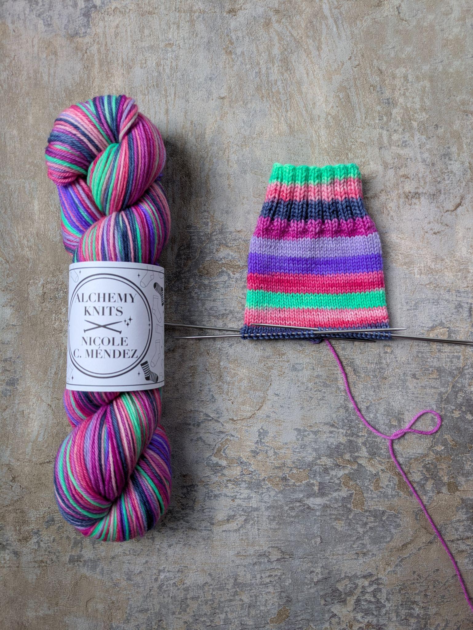 Self-Striping Sock Yarn - Elixir PRE-ORDER (dyed by Nicole C. Méndez)