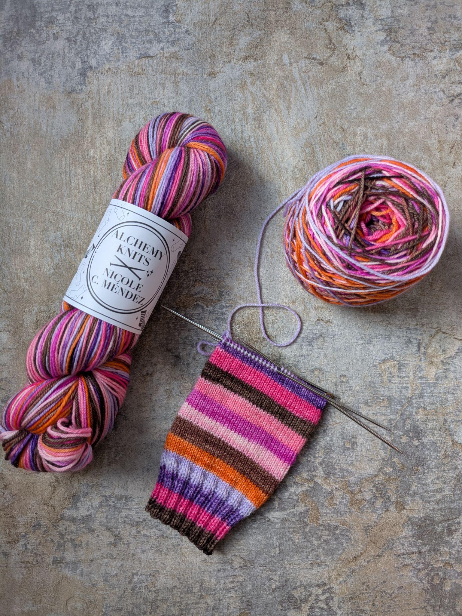 Self-Striping Sock Yarn - Spellbook PRE-ORDER (dyed by Nicole C. Méndez)